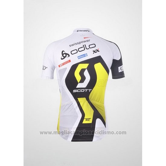 2012 Abbigliamento Ciclismo Scott Bianco e Giallo Manica Corta e Salopette
