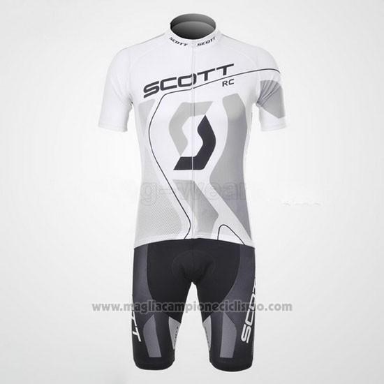 2012 Abbigliamento Ciclismo Scott Bianco e Grigio Manica Corta e Salopette