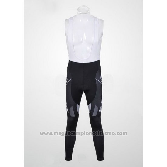 2012 Abbigliamento Ciclismo Scott Bianco e Grigio Manica Lunga e Salopette