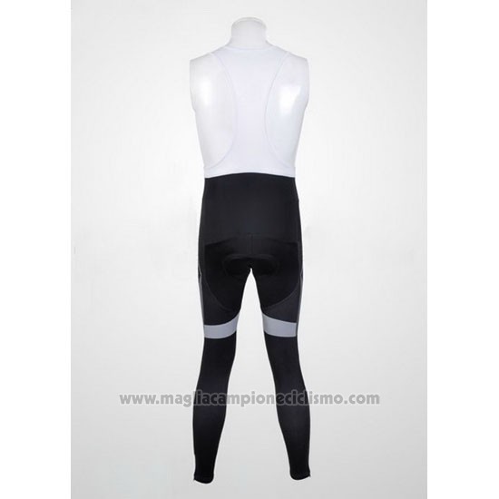 2012 Abbigliamento Ciclismo Scott Bianco e Grigio Manica Lunga e Salopette