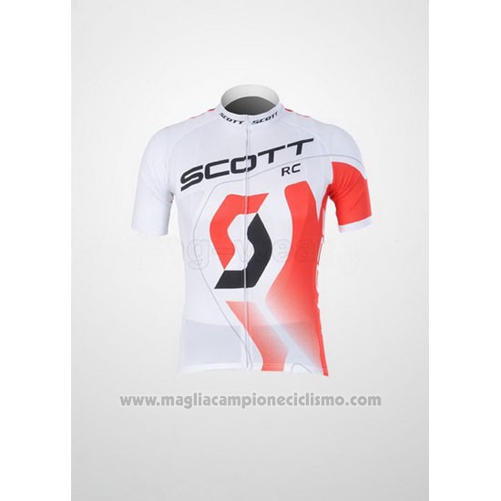 2012 Abbigliamento Ciclismo Scott Bianco e Rosso Manica Corta e Salopette