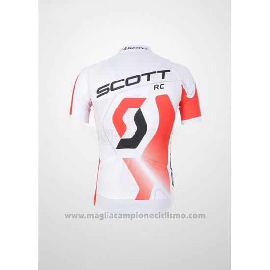2012 Abbigliamento Ciclismo Scott Bianco e Rosso Manica Corta e Salopette