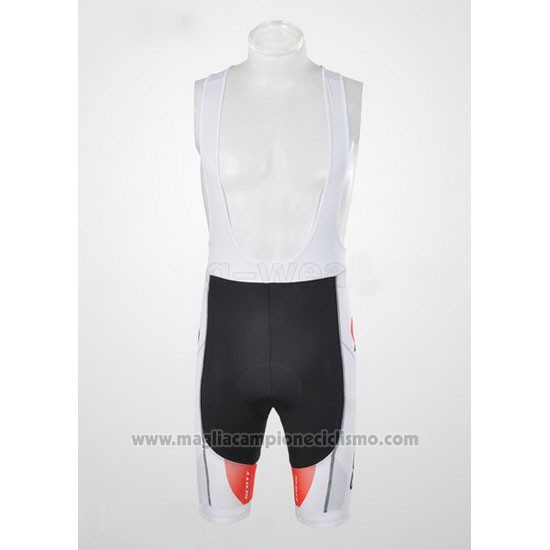 2012 Abbigliamento Ciclismo Scott Bianco e Rosso Manica Corta e Salopette