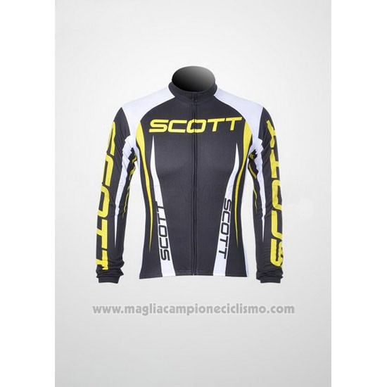2012 Abbigliamento Ciclismo Scott Grigio e Giallo Manica Lunga e Salopette