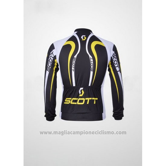 2012 Abbigliamento Ciclismo Scott Grigio e Giallo Manica Lunga e Salopette