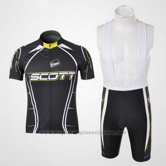 2012 Abbigliamento Ciclismo Scott Nero e Bianco Manica Corta e Salopette
