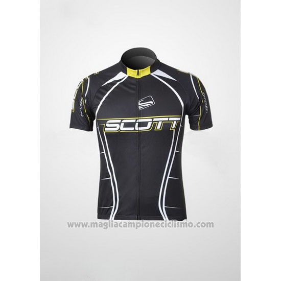 2012 Abbigliamento Ciclismo Scott Nero e Bianco Manica Corta e Salopette