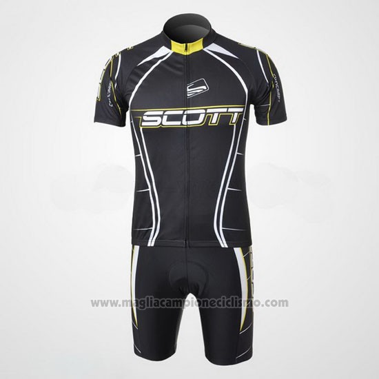 2012 Abbigliamento Ciclismo Scott Nero e Bianco Manica Corta e Salopette