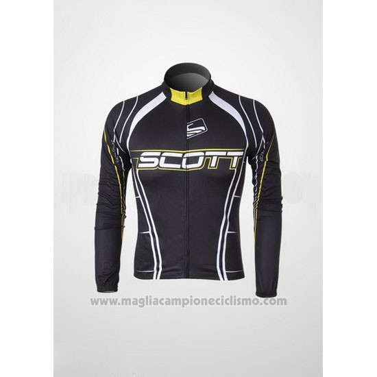 2012 Abbigliamento Ciclismo Scott Nero e Bianco Manica Lunga e Salopette