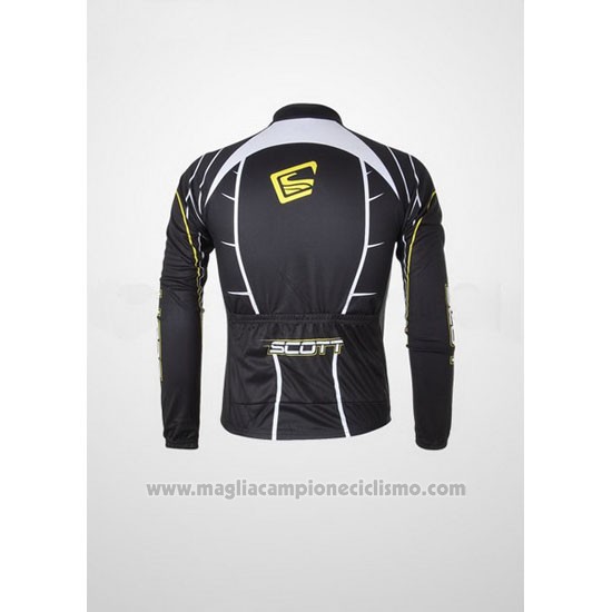 2012 Abbigliamento Ciclismo Scott Nero e Bianco Manica Lunga e Salopette