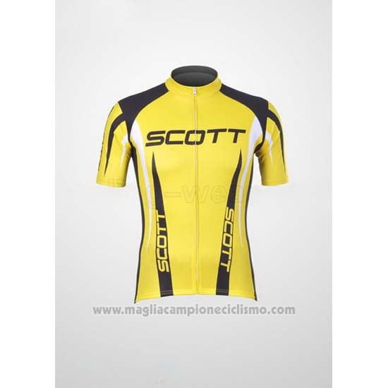 2012 Abbigliamento Ciclismo Scott Nero e Giallo Manica Corta e Salopette