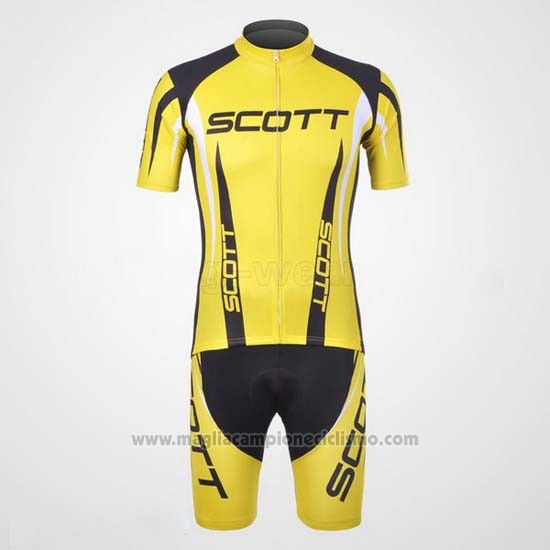 2012 Abbigliamento Ciclismo Scott Nero e Giallo Manica Corta e Salopette