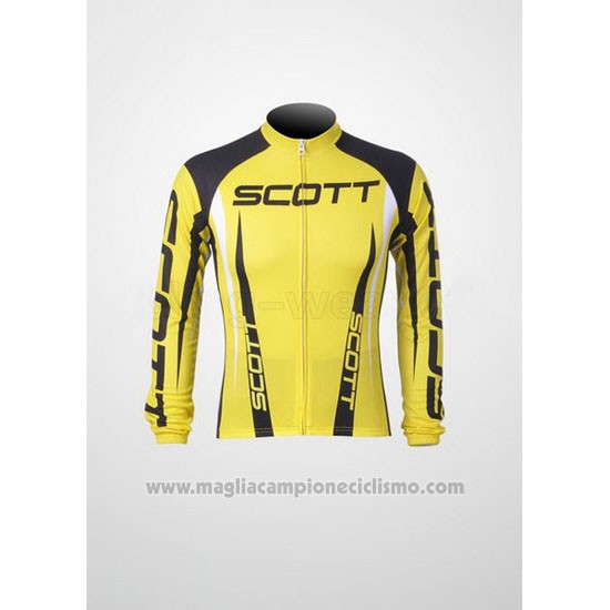 2012 Abbigliamento Ciclismo Scott Nero e Giallo Manica Lunga e Salopette