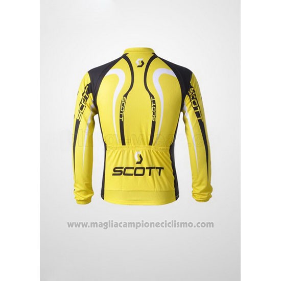 2012 Abbigliamento Ciclismo Scott Nero e Giallo Manica Lunga e Salopette