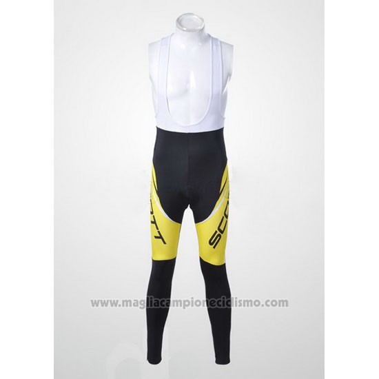 2012 Abbigliamento Ciclismo Scott Nero e Giallo Manica Lunga e Salopette