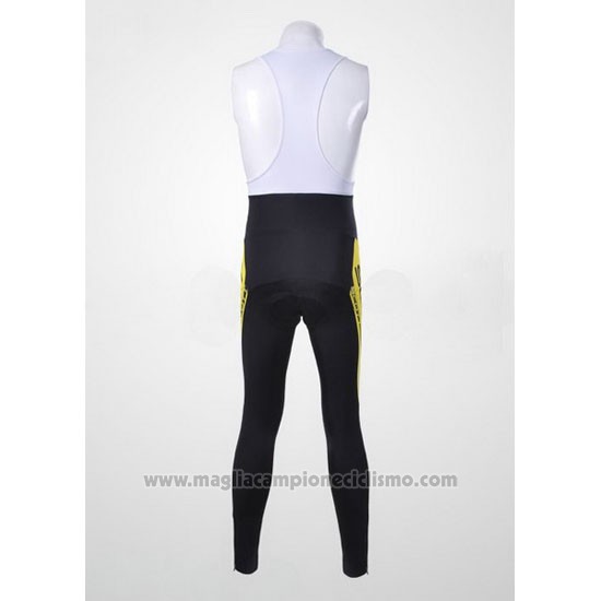 2012 Abbigliamento Ciclismo Scott Nero e Giallo Manica Lunga e Salopette