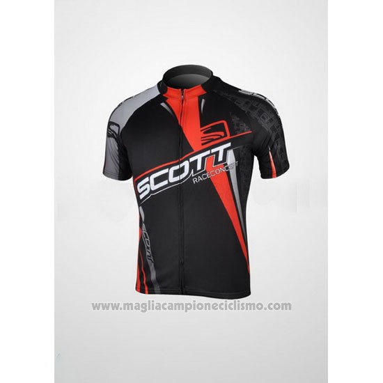 2012 Abbigliamento Ciclismo Scott Nero e Rosso Manica Corta e Salopette