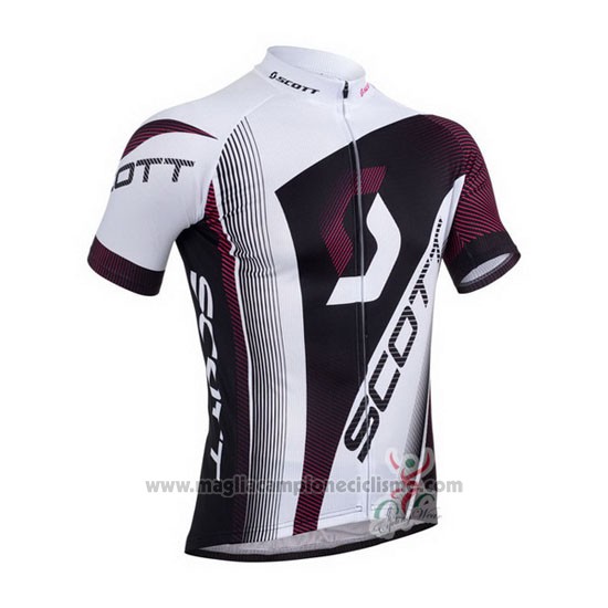 2013 Abbigliamento Ciclismo Scott Bianco e Fuxia Manica Corta e Salopette
