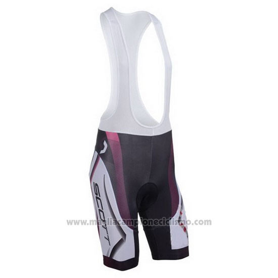 2013 Abbigliamento Ciclismo Scott Bianco e Fuxia Manica Corta e Salopette