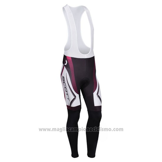 2013 Abbigliamento Ciclismo Scott Bianco e Fuxia Manica Lunga e Salopette