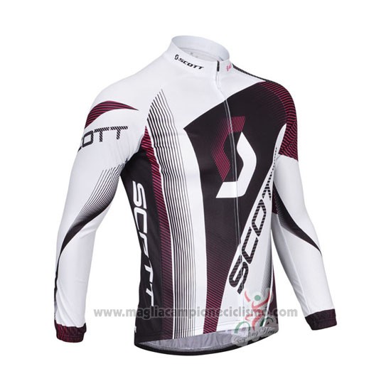2013 Abbigliamento Ciclismo Scott Bianco e Fuxia Manica Lunga e Salopette