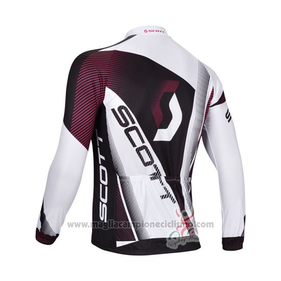 2013 Abbigliamento Ciclismo Scott Bianco e Fuxia Manica Lunga e Salopette