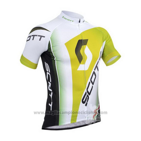 2013 Abbigliamento Ciclismo Scott Bianco e Giallo Manica Corta e Salopette