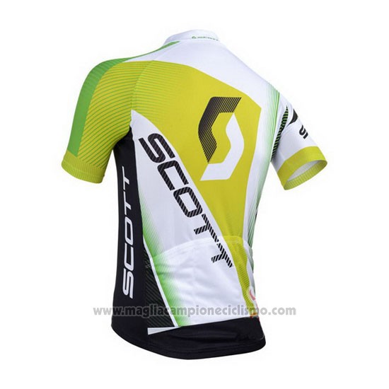 2013 Abbigliamento Ciclismo Scott Bianco e Giallo Manica Corta e Salopette