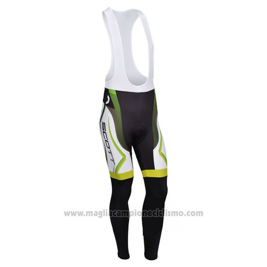 2013 Abbigliamento Ciclismo Scott Bianco e Giallo Manica Lunga e Salopette