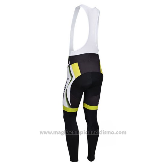 2013 Abbigliamento Ciclismo Scott Bianco e Giallo Manica Lunga e Salopette