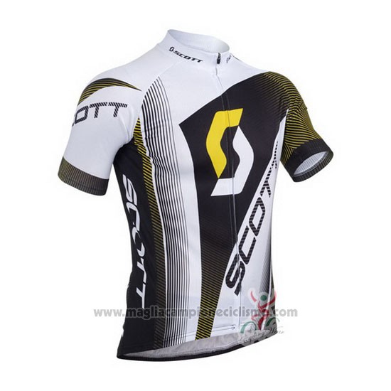 2013 Abbigliamento Ciclismo Scott Bianco e Nero Manica Corta e Salopette