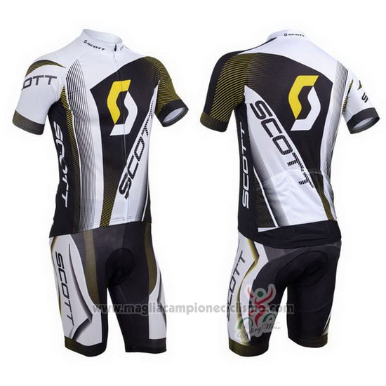 2013 Abbigliamento Ciclismo Scott Bianco e Nero Manica Corta e Salopette