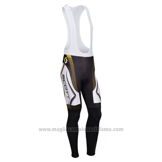 2013 Abbigliamento Ciclismo Scott Bianco e Nero Manica Lunga e Salopette