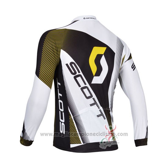 2013 Abbigliamento Ciclismo Scott Bianco e Nero Manica Lunga e Salopette