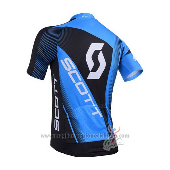 2013 Abbigliamento Ciclismo Scott Blu e Nero Manica Corta e Salopette