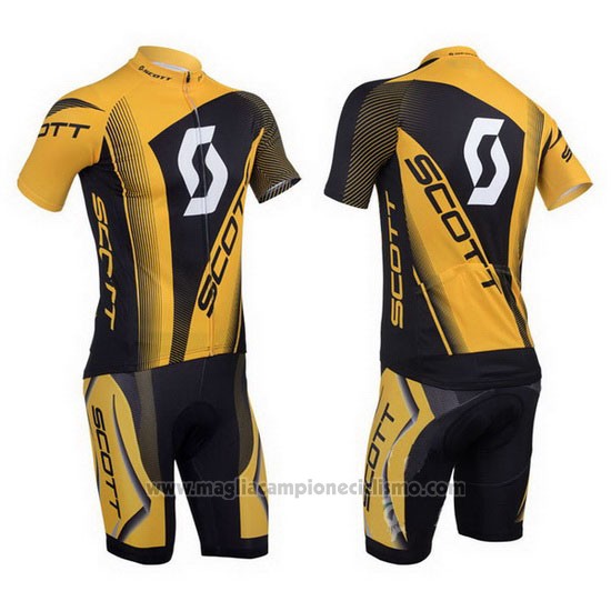 2013 Abbigliamento Ciclismo Scott Giallo e Nero Manica Corta e Salopette
