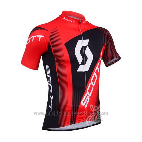 2013 Abbigliamento Ciclismo Scott Nero e Rosso Manica Corta e Salopette