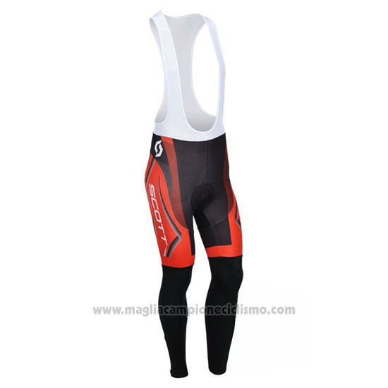 2013 Abbigliamento Ciclismo Scott Nero e Rosso Manica Lunga e Salopette