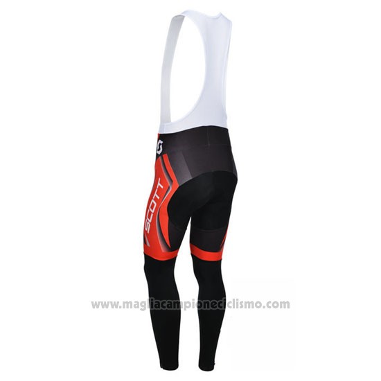 2013 Abbigliamento Ciclismo Scott Nero e Rosso Manica Lunga e Salopette
