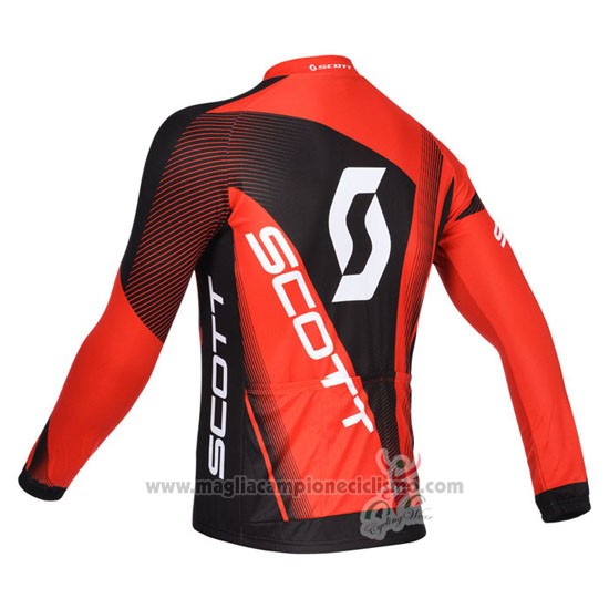 2013 Abbigliamento Ciclismo Scott Nero e Rosso Manica Lunga e Salopette
