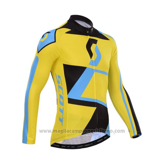 2014 Abbigliamento Ciclismo Scott Giallo e Nero Manica Lunga e Salopette