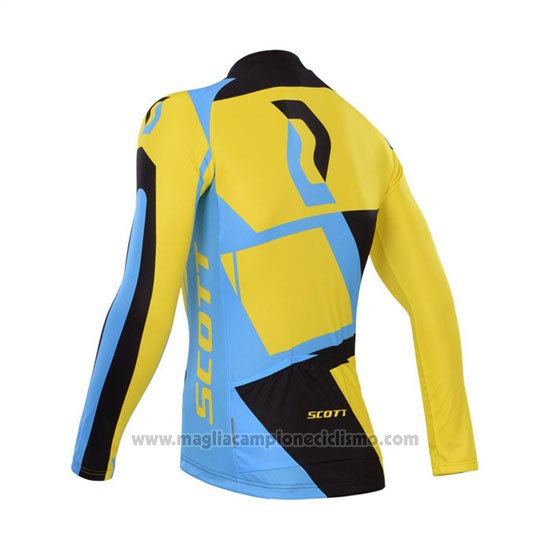 2014 Abbigliamento Ciclismo Scott Giallo e Nero Manica Lunga e Salopette