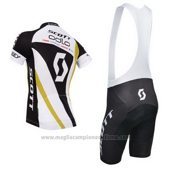2014 Abbigliamento Ciclismo Scott Nero e Bianco Manica Corta e Salopette