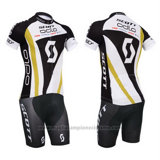 2014 Abbigliamento Ciclismo Scott Nero e Bianco Manica Corta e Salopette