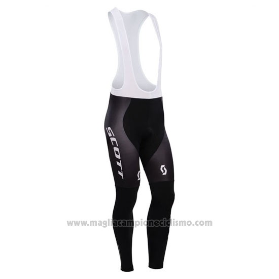 2014 Abbigliamento Ciclismo Scott Verde e Bianco Manica Lunga e Salopette