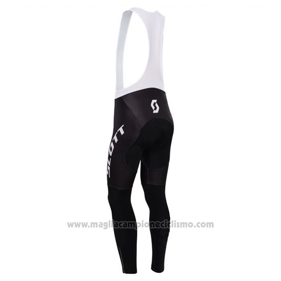 2014 Abbigliamento Ciclismo Scott Verde e Bianco Manica Lunga e Salopette