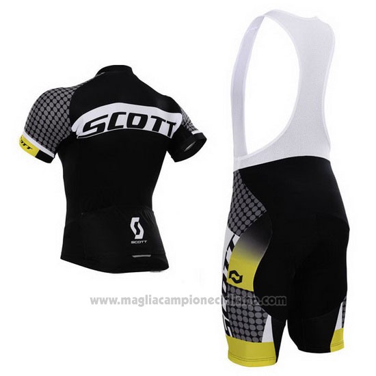 2015 Abbigliamento Ciclismo Scott Bianco e Nero Manica Corta e Salopette