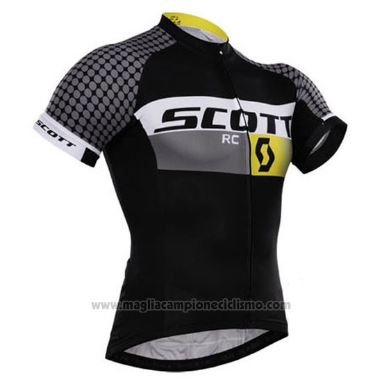 2015 Abbigliamento Ciclismo Scott Bianco e Nero Manica Corta e Salopette