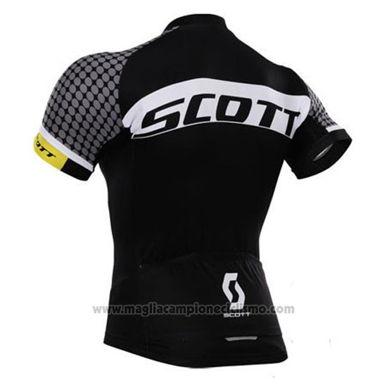 2015 Abbigliamento Ciclismo Scott Bianco e Nero Manica Corta e Salopette