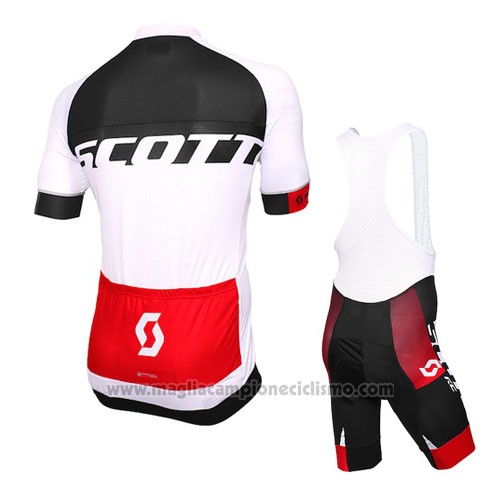 2016 Abbigliamento Ciclismo Scott Bianco Nero Manica Corta e Salopette